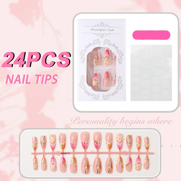 Premium Floral Design Press-On Nagelset Karnz