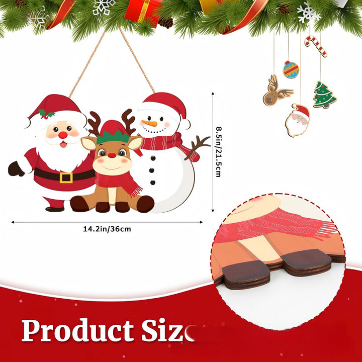 Dekoratives Holzschild mit Wintermotiven Karnz