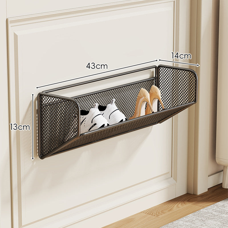 Wandmontierter Klapp-Slim-Mesh-Schuhorganizer-Regal für schmale Eingänge