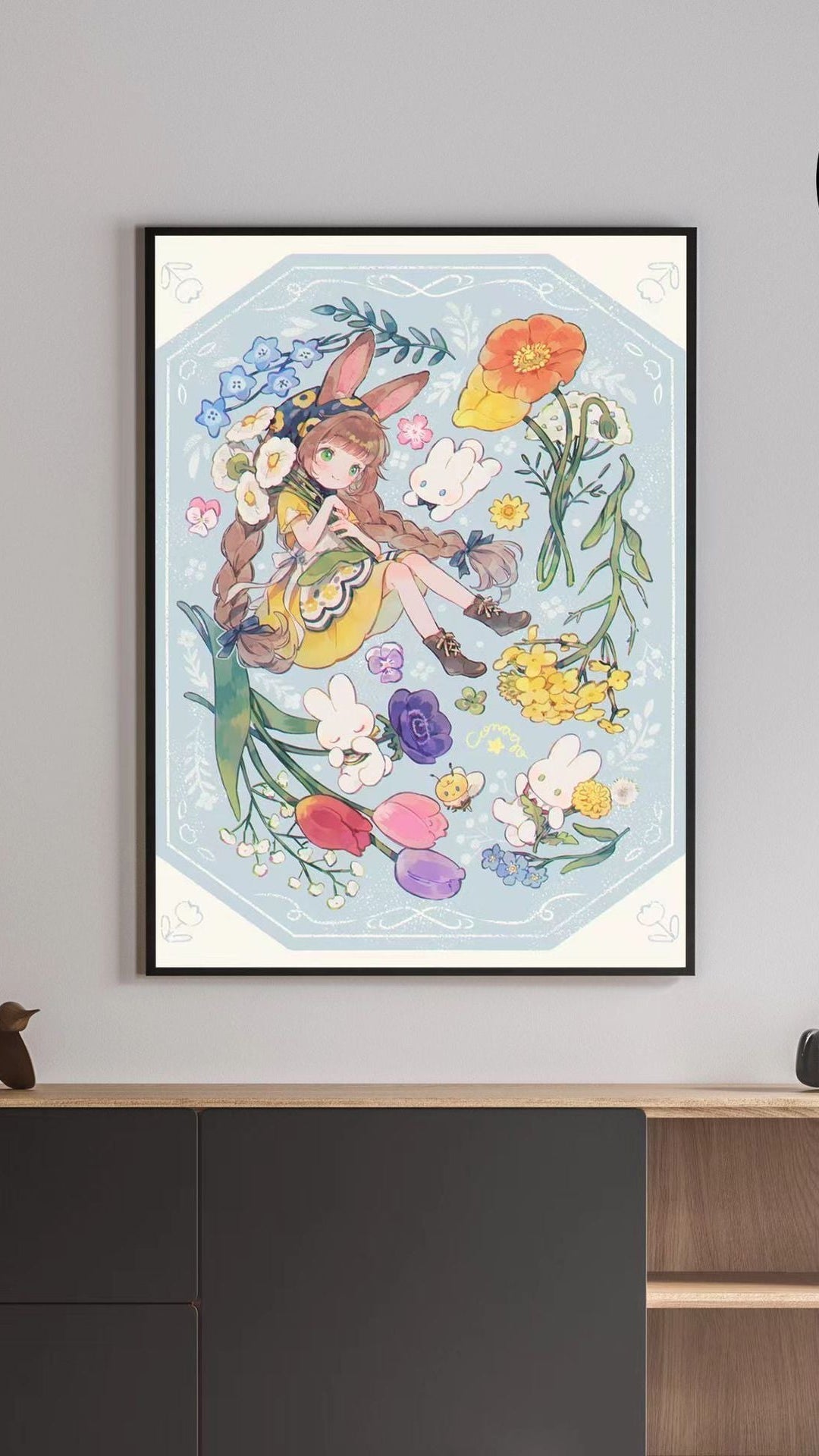 Illustriertes Fantasy-Charakter-Leinwand-Kunstdruck Karnz