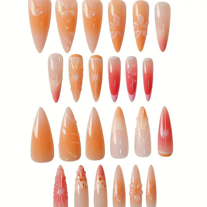 Künstlerische florale Stiletto-Nagelverstärkungen Karnz