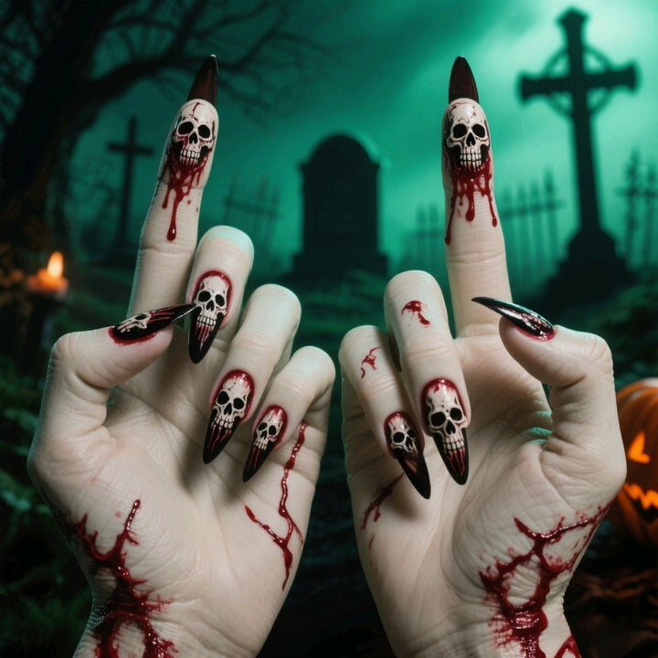 Kunstnägel Im Kreativen Halloween-Motiv Karnz