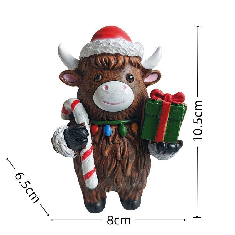 Weihnachtsdeko Figur im Hochlandrind-Design Karnz