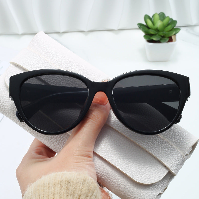 Damen Cat-Eye Sonnenbrille mit luxuriösem Leopardenmuster und charmanten Details Karnz