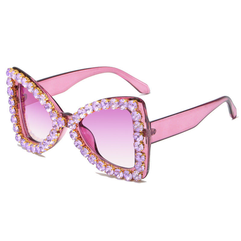Damen Glamouröse Sonnenbrille mit Kristallverzierung Karnz