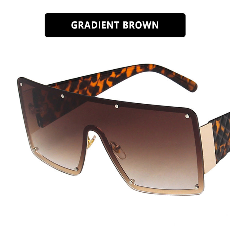 Damen geometrische Oversized-Sonnenbrille mit gradienten Gläsern Karnz