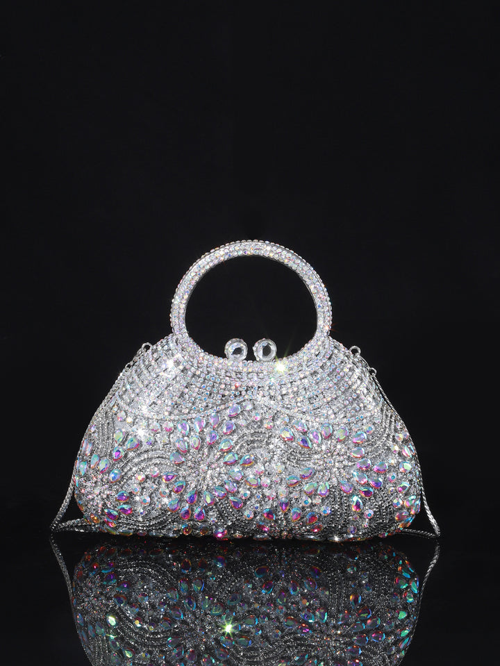 Blumenverzierte Abendhandtasche