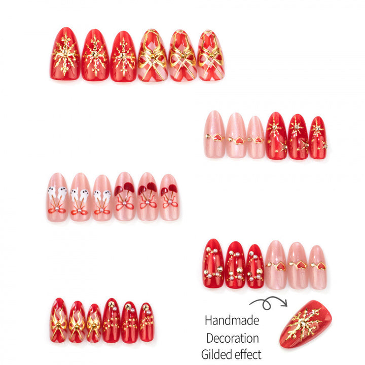 Festlich Elegantes Press-On Nagelkunst Set