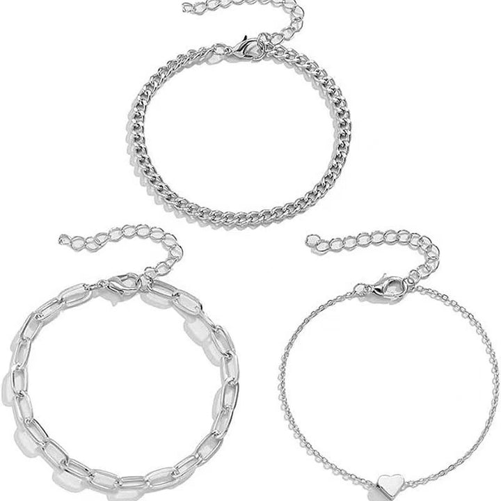 Elegantes Silberkettchen-Armband-Set Karnz