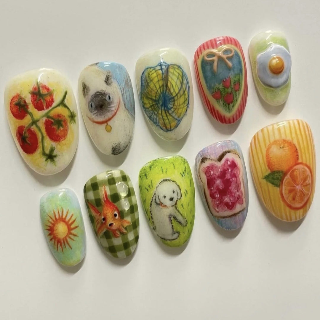 Verspielt Frucht-Thema Press-On Nagelset