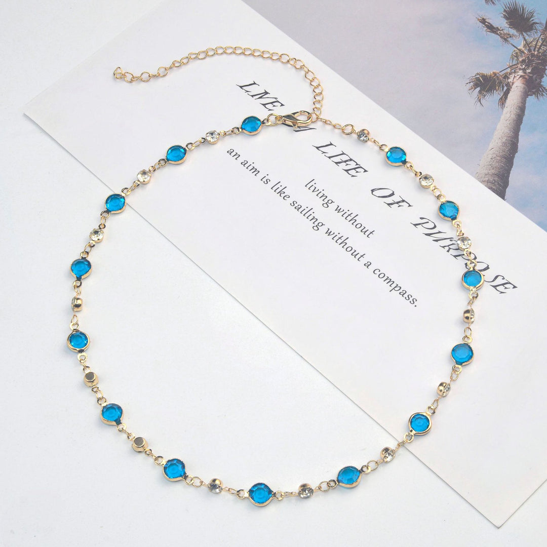 Elegante Stein Strass Halskette Karnz