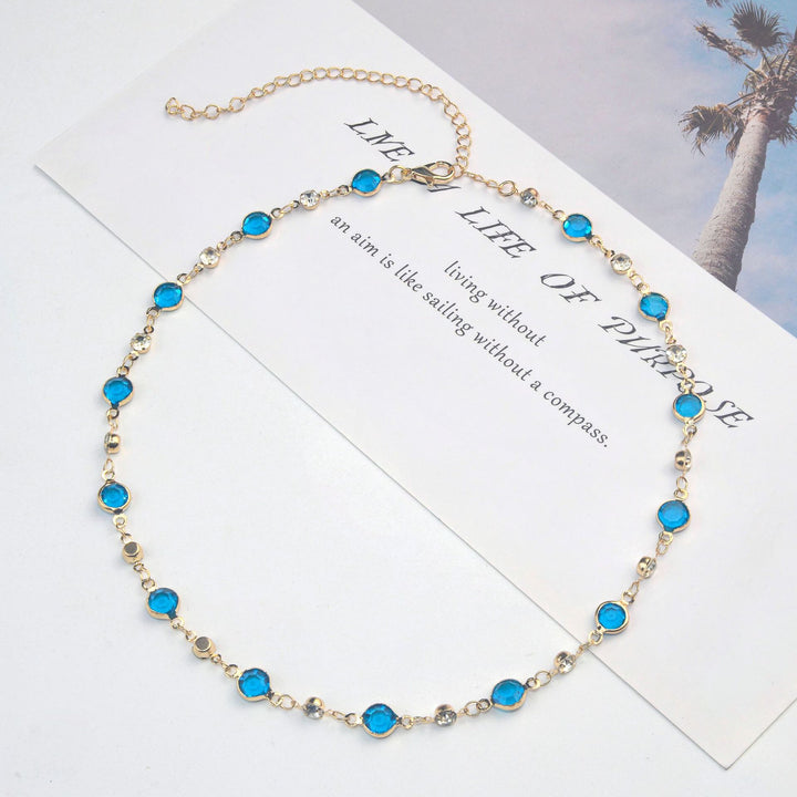 Elegante Stein Strass Halskette Karnz