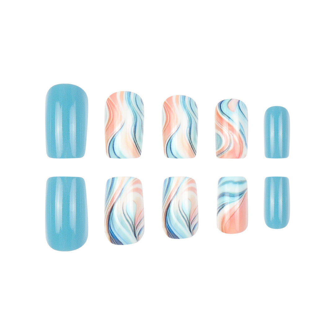 Marmor-Effekt Press-On Nagel Set Karnz