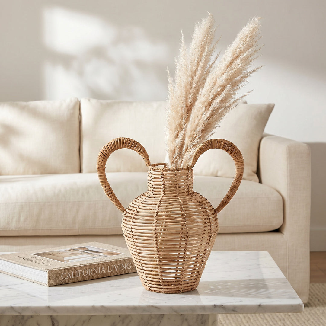 Dekorative Vase aus geflochtenem Naturmaterial Karnz
