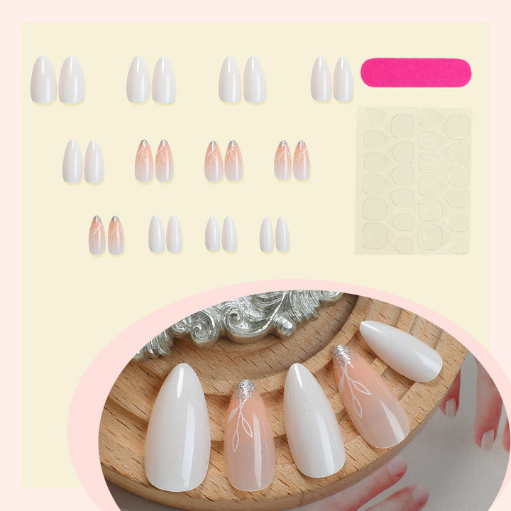 Luxuriöses Faux Finish Press-On Nagelset mit elegantem Blumenmuster Karnz