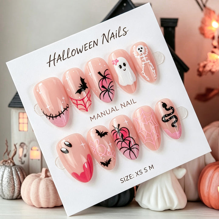 Halloween-Themen Manuelle Press-On Nagelset