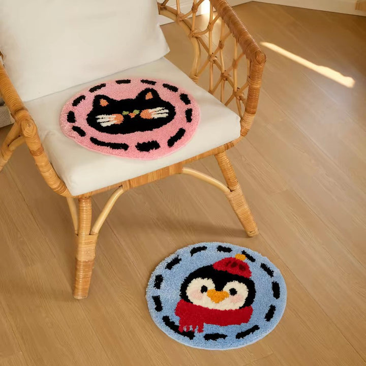 Niedlicher Katzenkopf Plüsch-Teppich Karnz