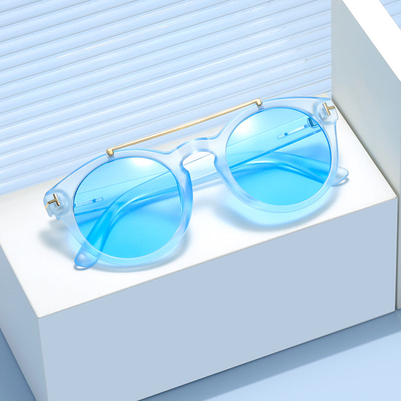 Damen modische Sonnenbrille mit eleganten runden Gläsern Karnz