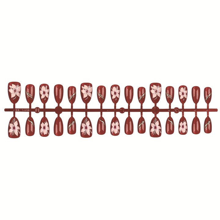 Blumenmuster Press-On Nail Art Set
