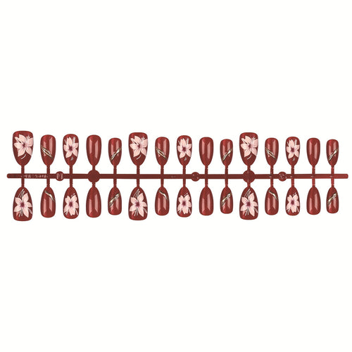 Blumenmuster Press-On Nail Art Set