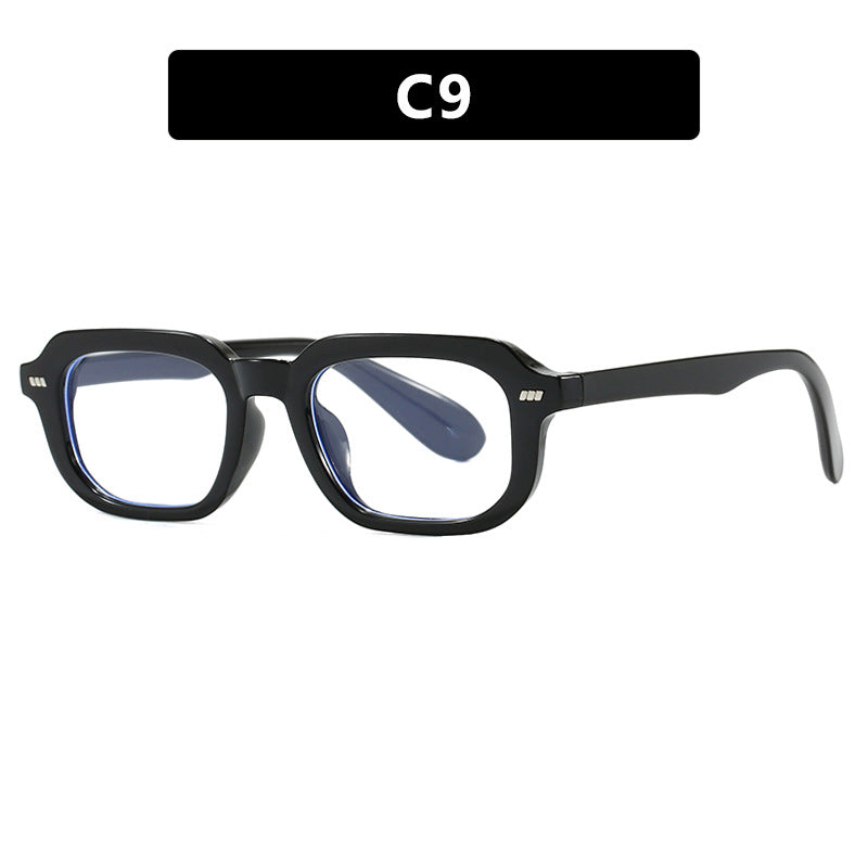Damen quadratische Sonnenbrille mit hochglänzendem transparentem Rahmen und polarisierenden Gläsern Karnz