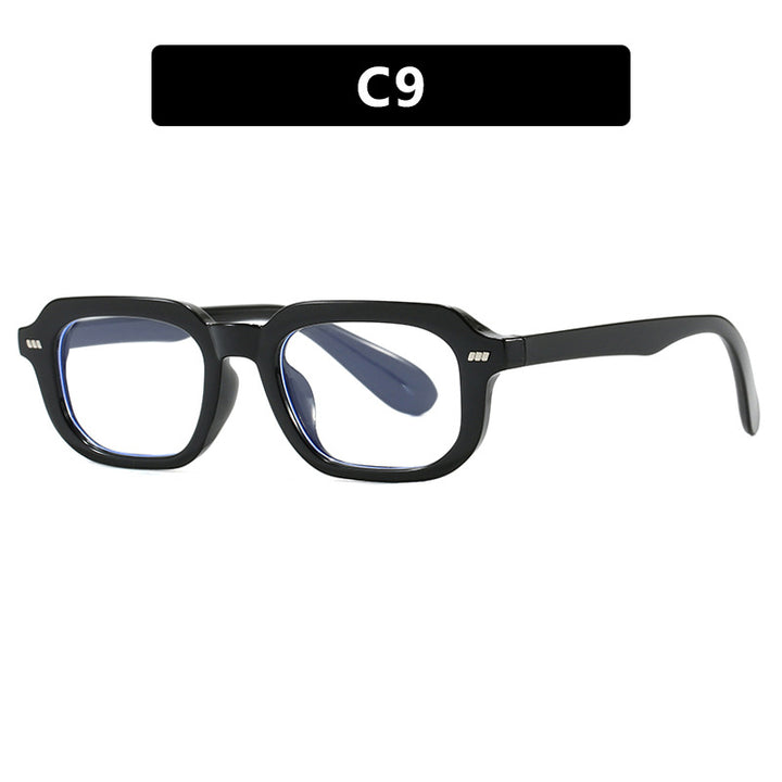 Damen quadratische Sonnenbrille mit hochglänzendem transparentem Rahmen und polarisierenden Gläsern Karnz