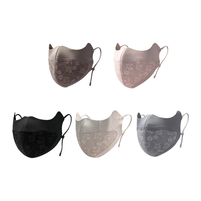 Lace-Panel Atmungsaktive Wiederverwendbare Gesichtsmaske mit Verstellbaren Ohrenschlaufen Karnz