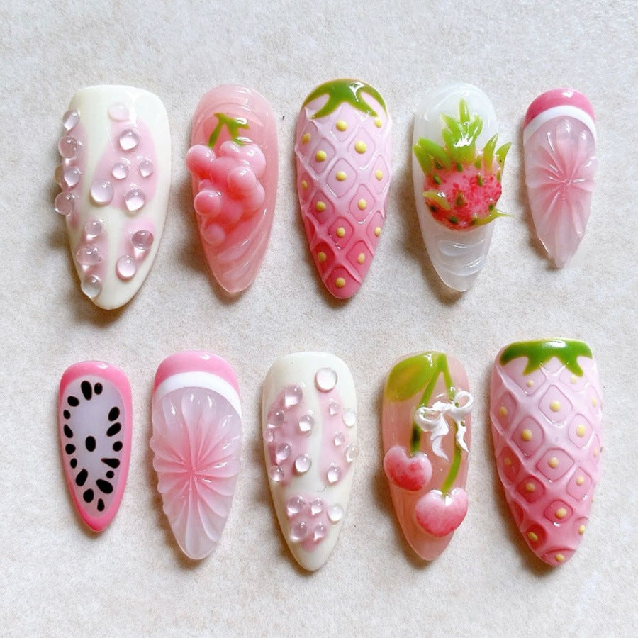 Frucht-Themen Dekorative Press-On Nagelset