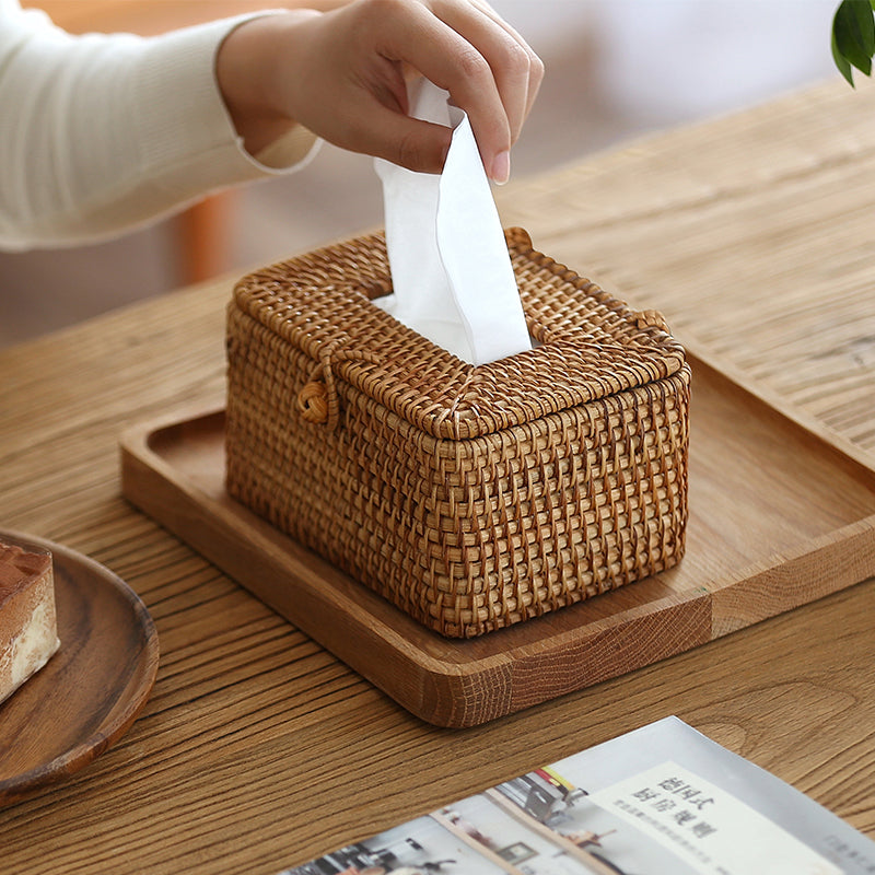 WillowNest Rattan Tissue Box Handgewebt Natürliche Eleganz | Karnz