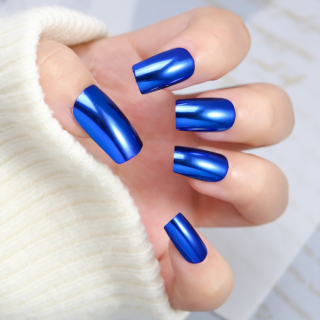 Chrome Finish Press-On Nails Karnz