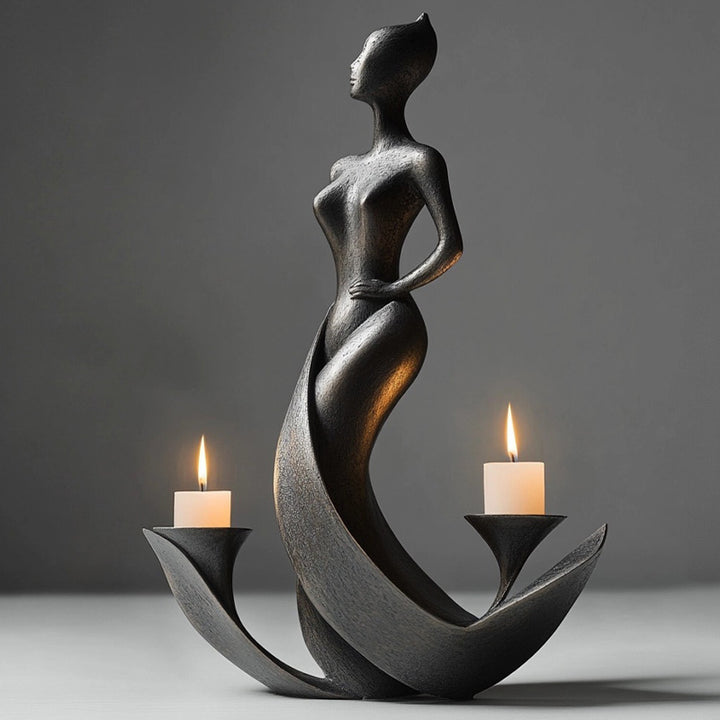 Eleganter skulpturaler Kerzenhalter