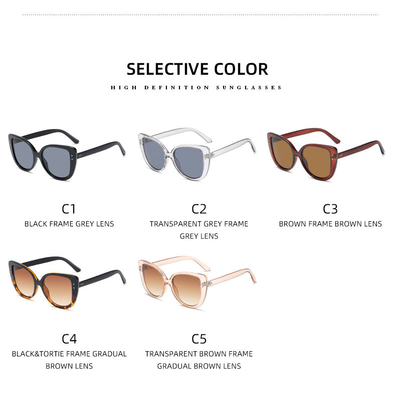 Damen glamouröse oversized Sonnenbrille mit elegantem transparentem Rahmen Karnz