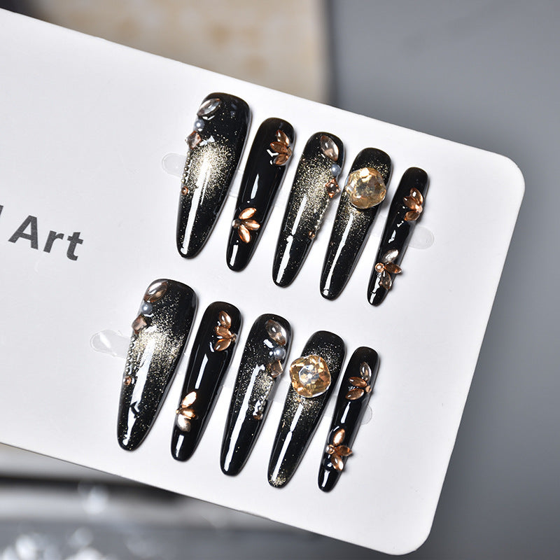 Premium Glitzerndes Stiletto Press-On Nagelset Karnz