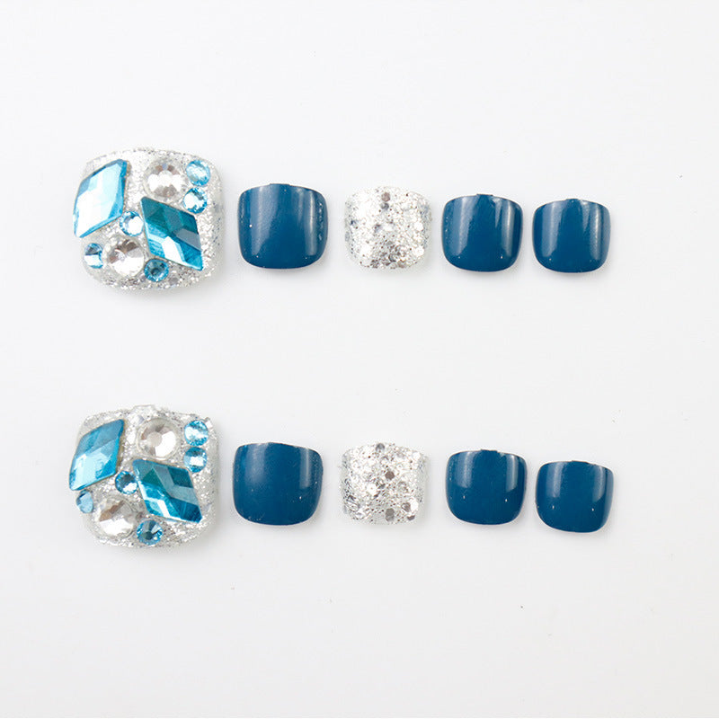 Rhinestone-beschlagene Press-On Fußnagel Set Karnz