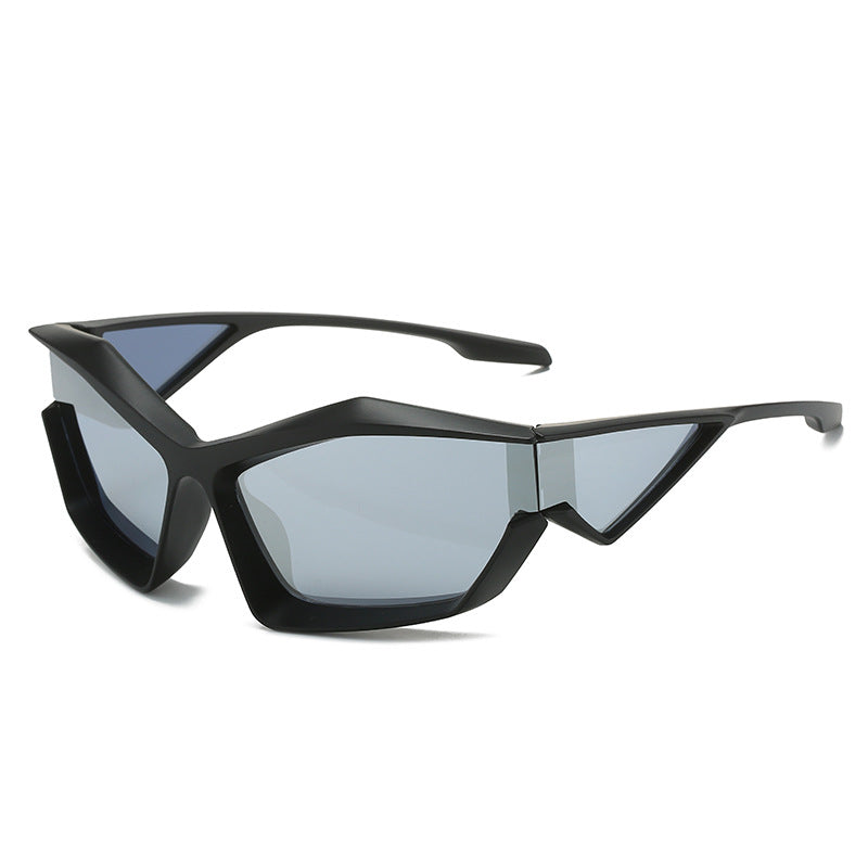 Damen sportliche Performance-Sonnenbrille mit modernem Geometrie-Rahmen Karnz