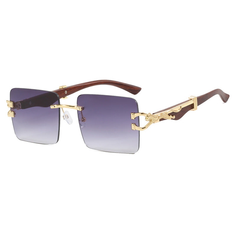 Damen elegante quadratische Sonnenbrille mit hochwertigem Holzrahmen Karnz