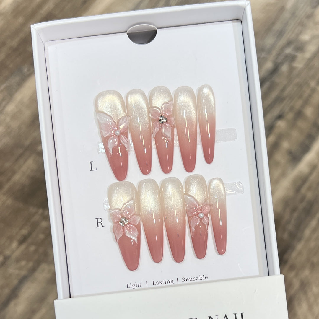 Floral Art Stiletto Press-On Nagelset Karnz