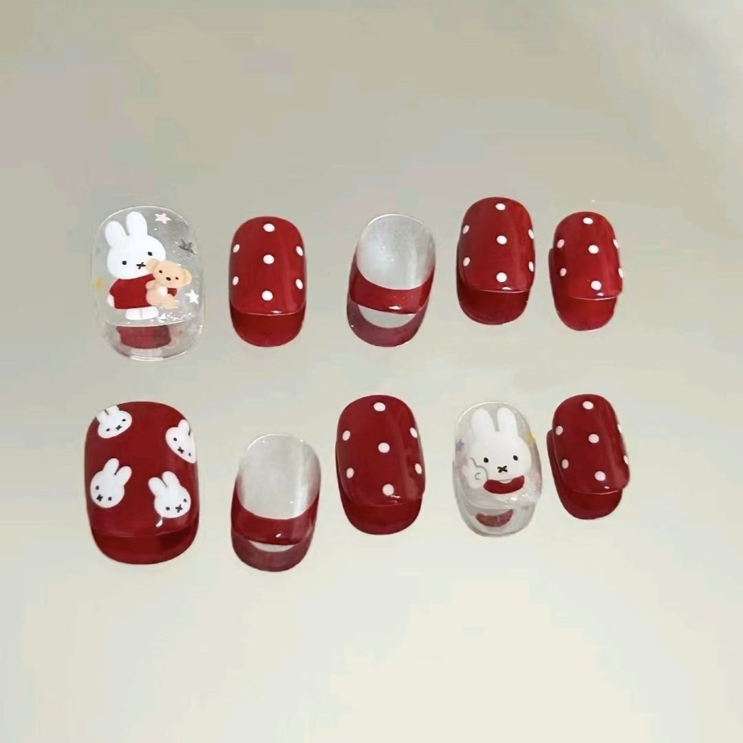 Verspielt Charakter Press-On Nagelkunst Set Karnz