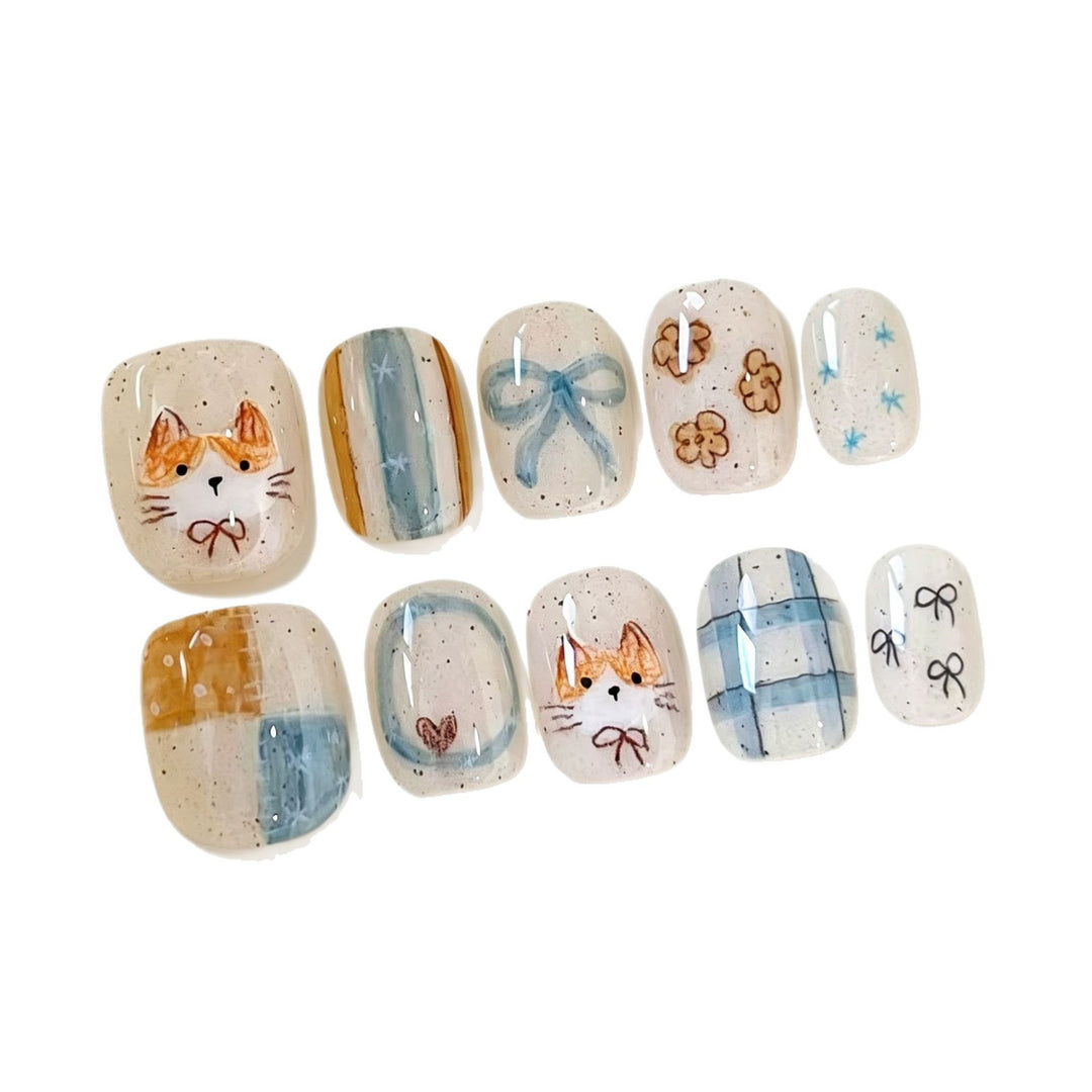 Künstlerisches katzeninspiriertes Nagelkunstset Karnz