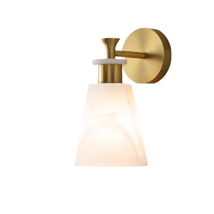 Elegante Wandleuchte mit gefrostetem Alabaster-Schirm