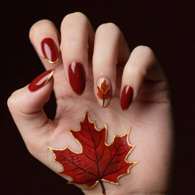 Künstlerische Herbst-Nagelkunst-Verstärkungen Karnz