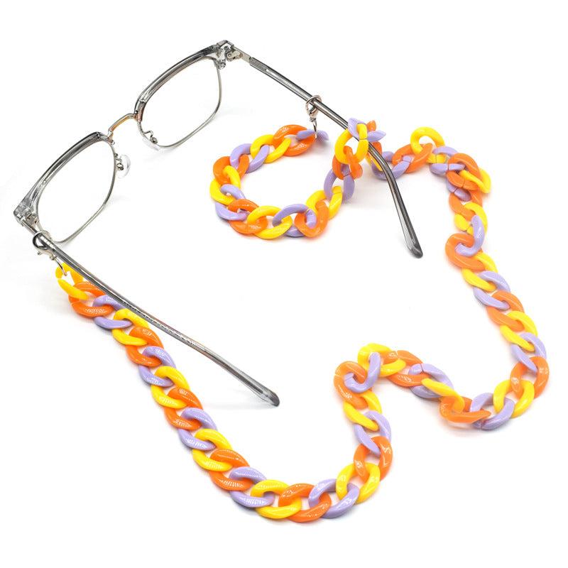 Funktionale Farbblock Brillen Kette Karnz