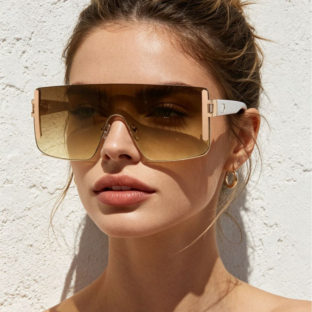 Damen oversized Sonnenbrille mit modernem futuristischen Design Karnz
