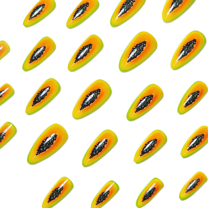 Kunstnägel Im Exotischen Papaya-Design Karnz