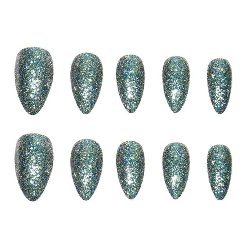 Glitzernde Acryl-Stiletto-Press-On-Nägel Karnz