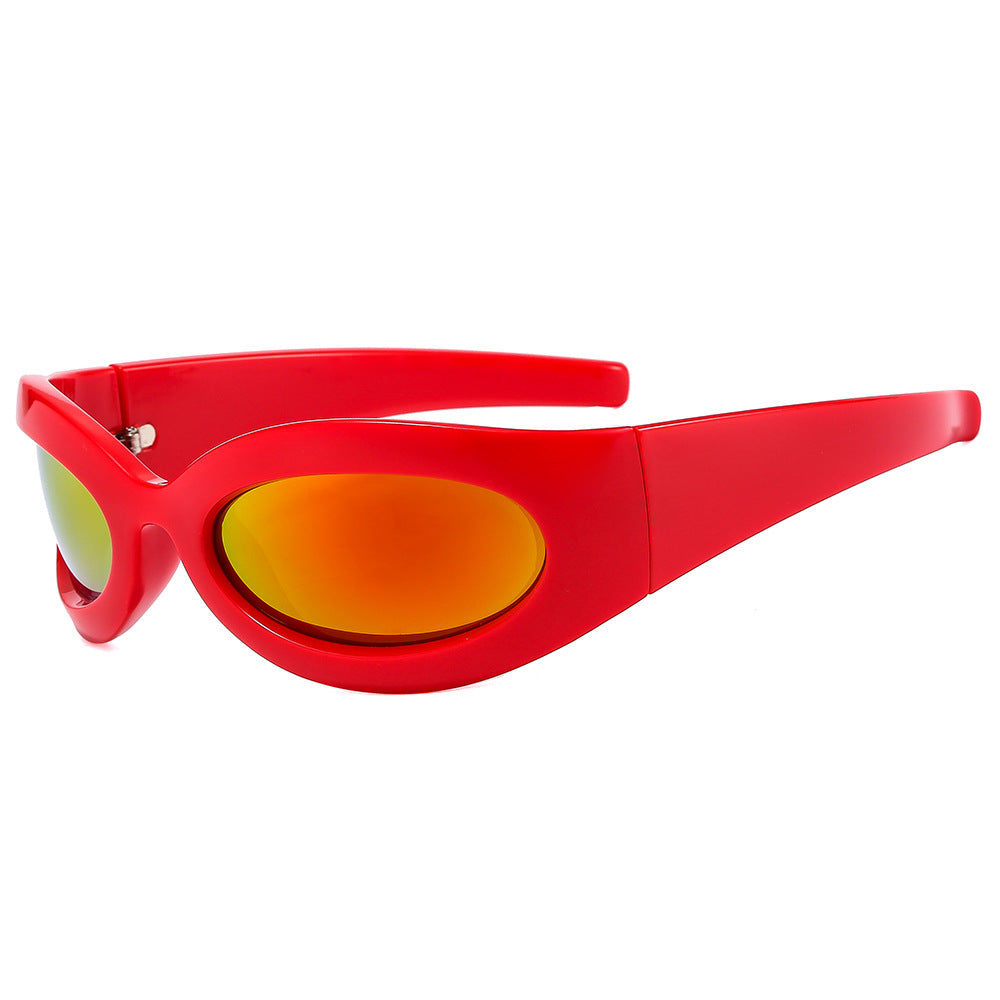 Damen modische Sonnenbrille mit ovalem Rahmen und modernem Finish Karnz