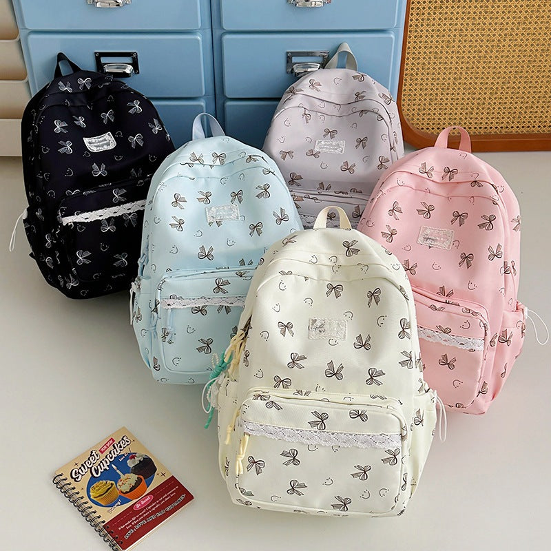 Feminine Schleifenmuster Casual Rucksack Karnz
