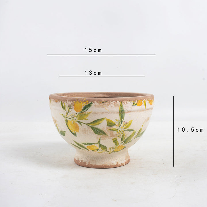 Florale Keramik Pflanzgefäß Karnz