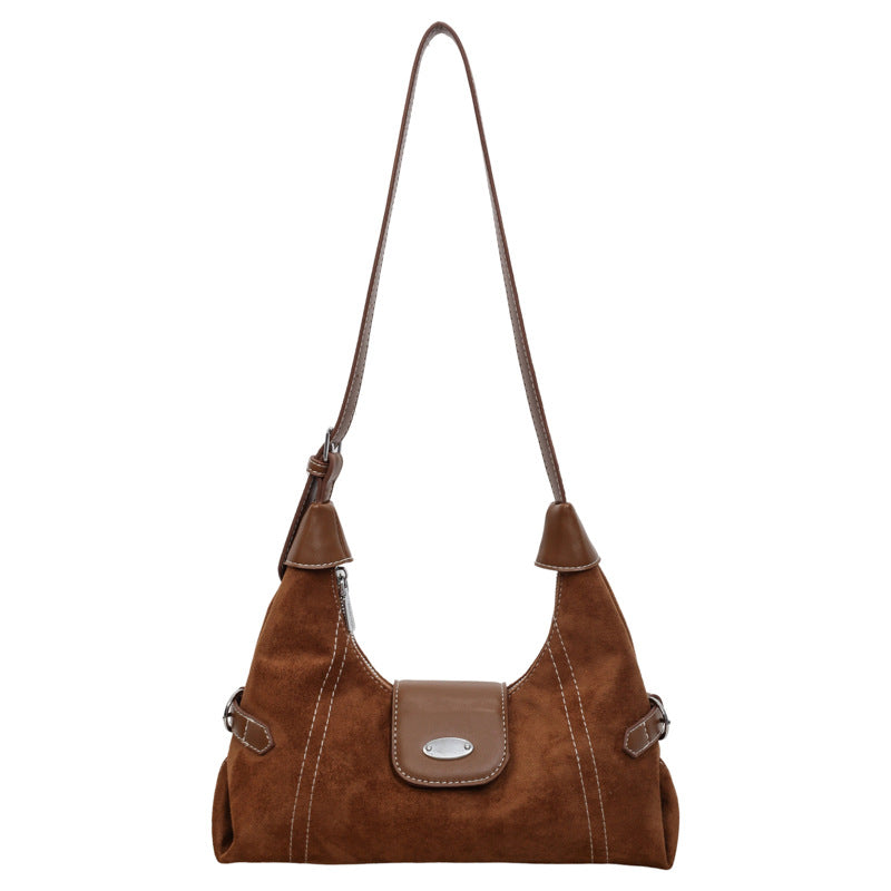 Stylische Wildleder-Schultertasche Karnz