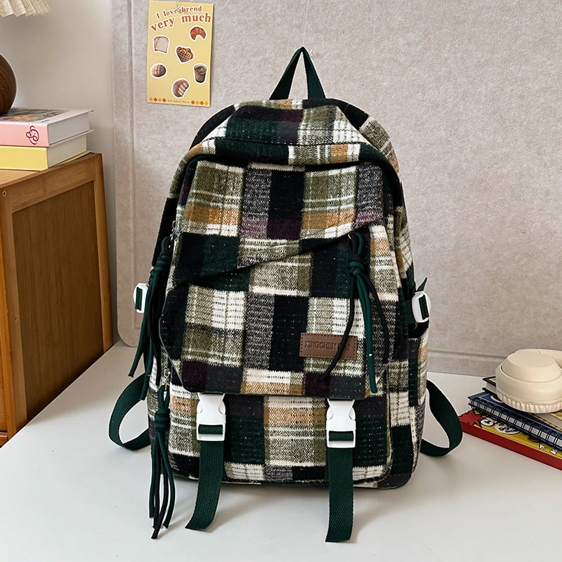 Stylischer Karomuster-Rucksack